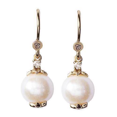 Image of Christina Collect Forgyldt sterling sølv Pearls Smukke ørehængere, findes også i sølv, model 670-G07